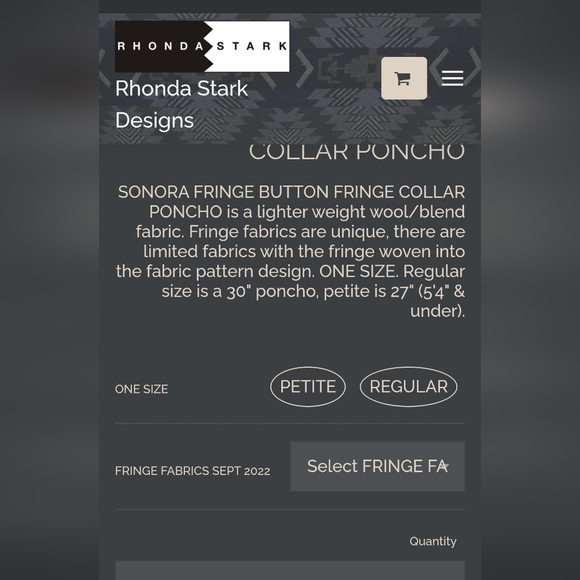 Rhonda Stark Southwestern Style Button Fringe Collar Poncho One size 30" - Picture 11 of 13